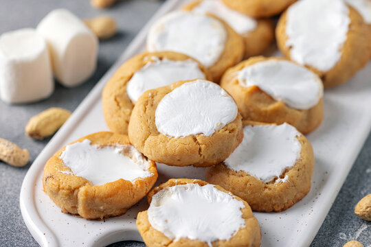 Homemade Trendy Fluffernutter Marshmallow Peanut Butter Cookies