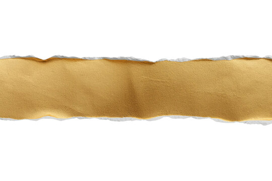 Horizontal matte gold paper strip with softly torn margins