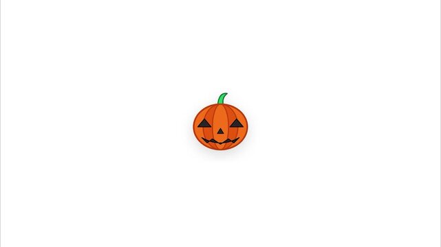Jack-o-lantern pumpkin halloween pattern minimalist flat illustration motion graphic template for festive spooky holiday background