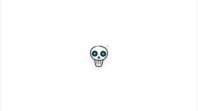 Minimalist cute halloween skull icons hand drawn doodle animation style seamless loop background motion graphic
