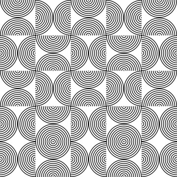 Abstract seamless background with black concentric circles