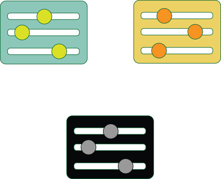 Slider icon set designed in illustrator