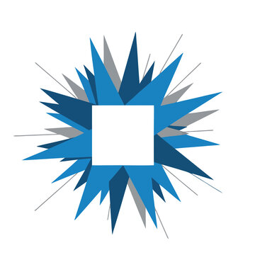 Abstract geometric explosion with a central square