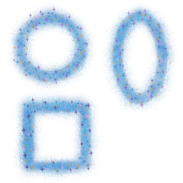 Hand Drawn Fairy Dust and Magic Sparkle Effects on Transparent Background