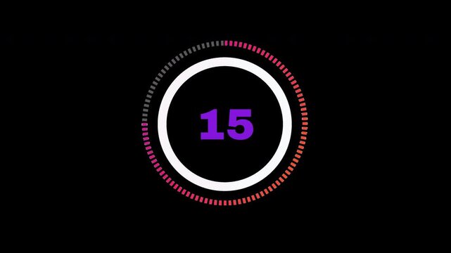 20 Seconds Countdown Timer  Animation ,with Alpha Channel