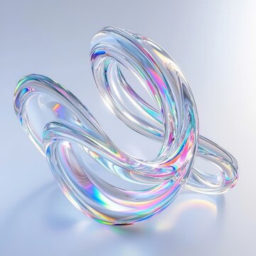 Captivating abstract 3D swirl in transparent glass