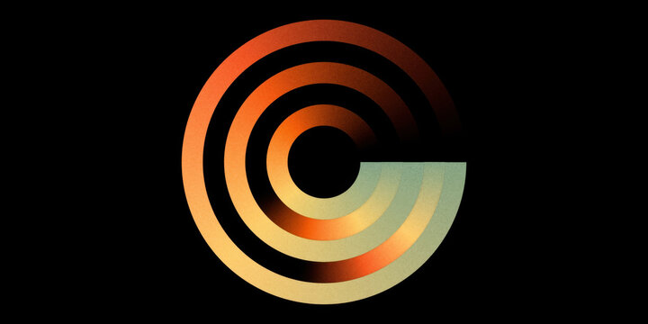 Modern abstract concentric circles gradient design