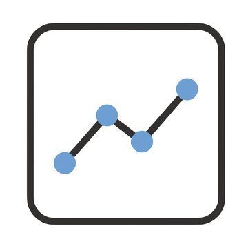 Line graph with dots icon
