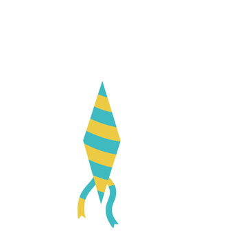 Striped kite with ribbons
