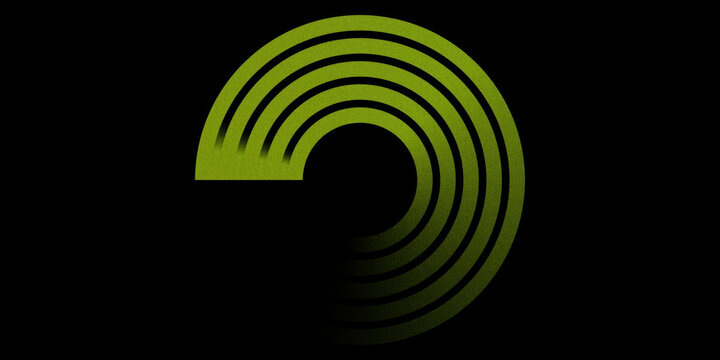 Green concentric circles abstract design