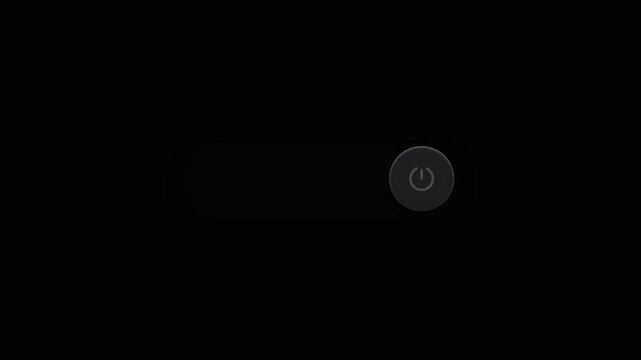 A dimly glowing power button rests within a dark interface, indicating that the digital system is currently inactive and waiting for a user to engage the energy functionality for starting