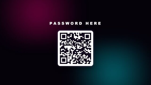 A glowing digital square code provides secure access to personal data through scanning technology for users who want to retrieve their unique secret login credentials within this virtual