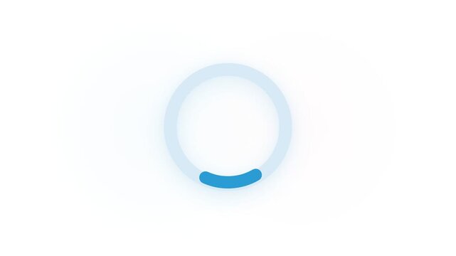 A circular progress indicator glows with a soft light while performing a data update task on a computer screen interface to signify that the software system is currently processing the user