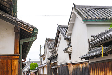 Traditional storehouses and tiled roofs in Tondabayashi Jinaimachi Osaka © Bambi and Sunny