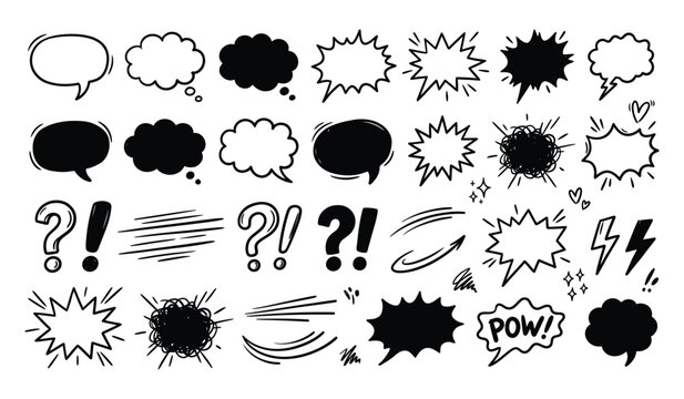 Speech bubbles and comic book elements for dialogue.