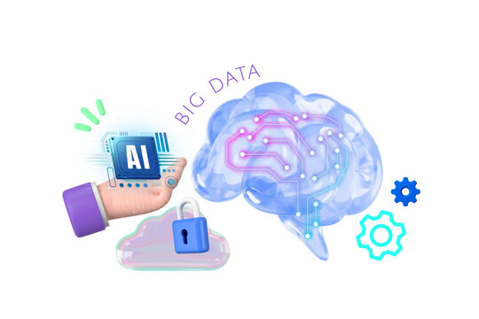 Big data png collage remix, transparent background