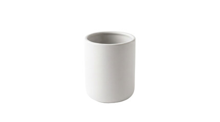 White ceramic cup isolated on a clean bright studio background