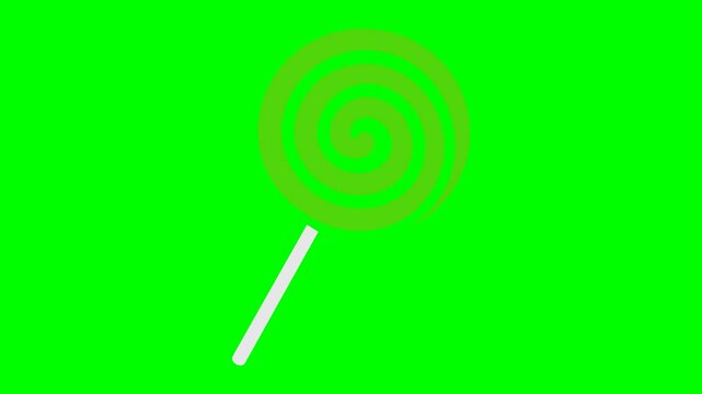 A festive 4k animation of a colorful Halloween themed lollipop rotating against a dark background