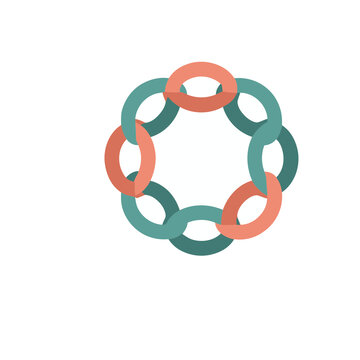 Interlocking rings in a circle