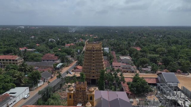 Aerial View of Nallur Kandaswamy Kovil Temple Jaffna Sri Lanka