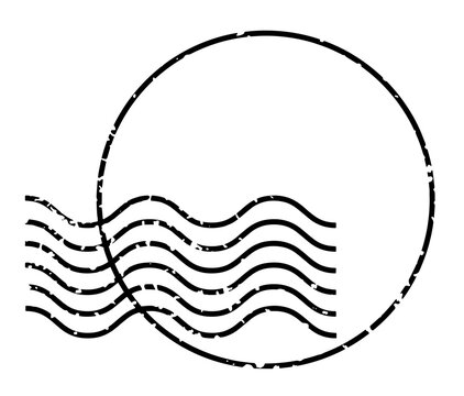 PNG Minimalist circle with waves, transparent background