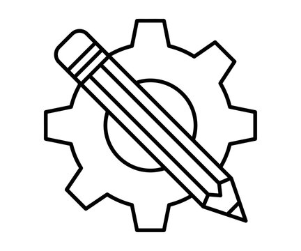 Technical settings gear pencil edit customization icon