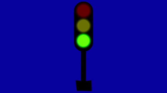 Traffic light icon set, traffic signal signs animation, urban road safety symbols for city transportation control 4k animation
