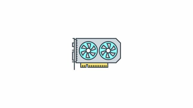 Graphic card vector icon illustration for computer hardware technology.