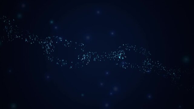 Digital blockchain network concept, glowing data chain connection, cryptocurrency and fintech abstract background
