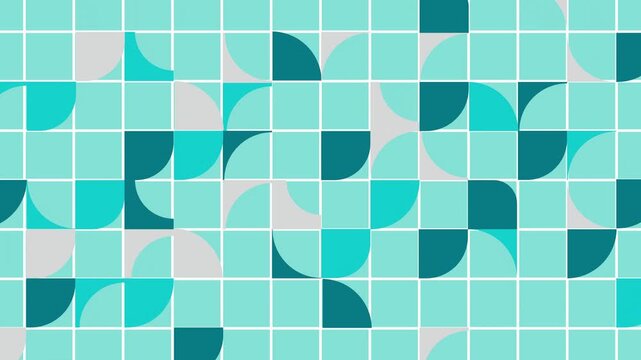 Geometric Pattern with Teal Semicircles 4K