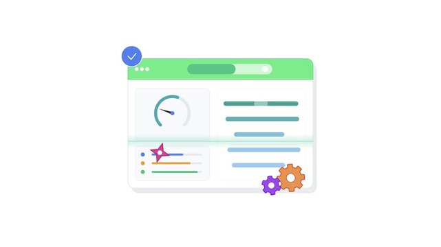 Data dashboard optimization process showing step by step performance improvement and system settings adjustment