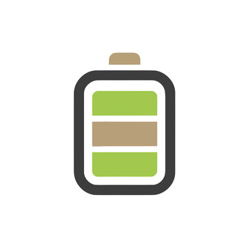 Battery icon with green and brown segments