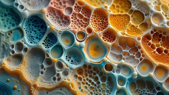 Abstract colorful cellular background with interconnected cells