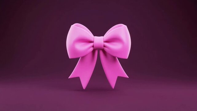 Pink bow on a dark purple background