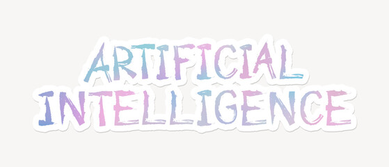 Artificial intelligence word, cute colorful typography © Rawpixel.com