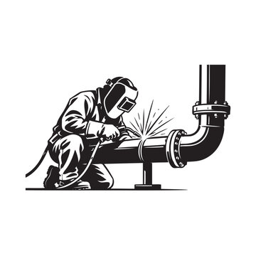 a welder is welding a pipe