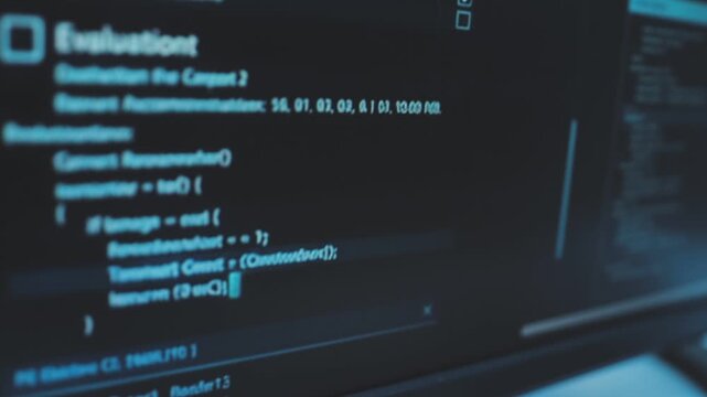 Asian happy woman and man programmer team coding software at computer in dark tech office, Concept of digital transformation, modern cyber security, startup teamwork and future IT digital network