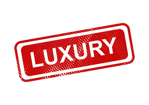 Red luxury brand stamp with distressed texture illustration
