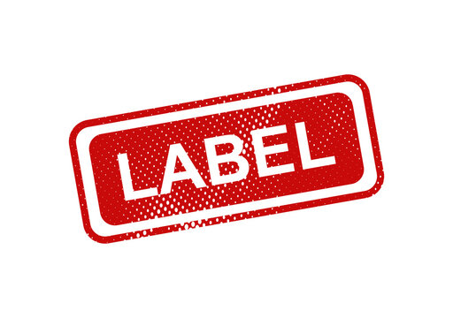 Red vintage label stamp with text illustration