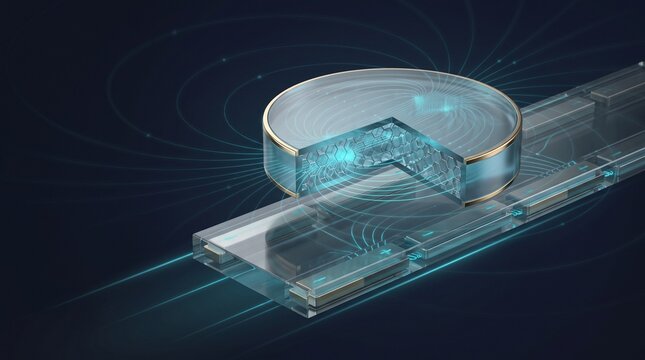 Abstract futuristic technology concept with electromagnetic field visualization