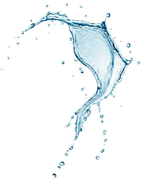 Flowing water splash isolated
