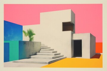 Fototapeta premium Architecture staircase building house.