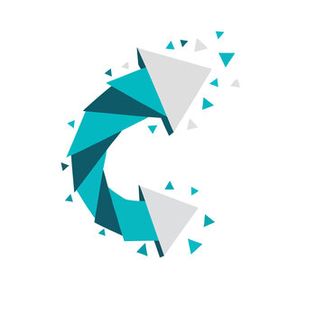 Abstract geometric arrow shape with triangles