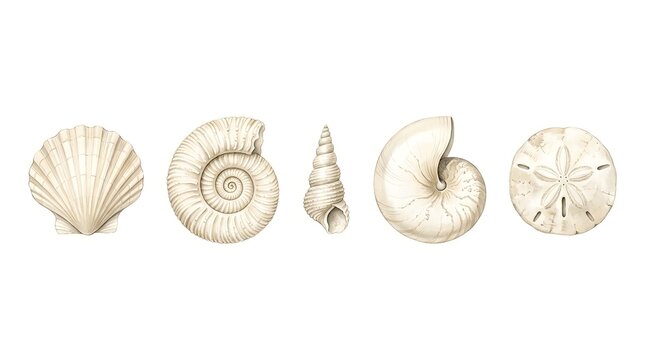 seashell on white background