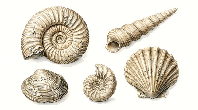 sea shells isolated on white