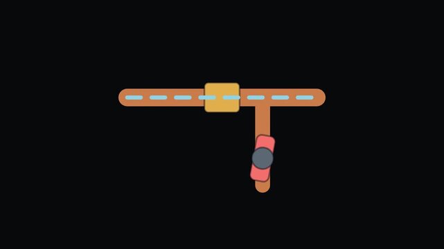 Pipeline Valve Plumbing Animated Construction Icon