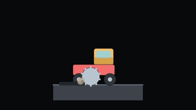 Plate Compactor Machine Animated Construction Icon