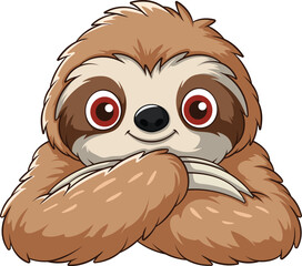 Obraz premium Cute Cartoon Sloth Character Thinking