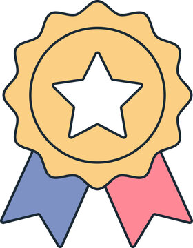 An award ribbon with a star in the center, signifying excellence and achievement