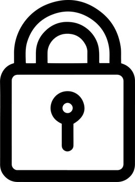 Closed padlock outline with a keyhole icon vector design